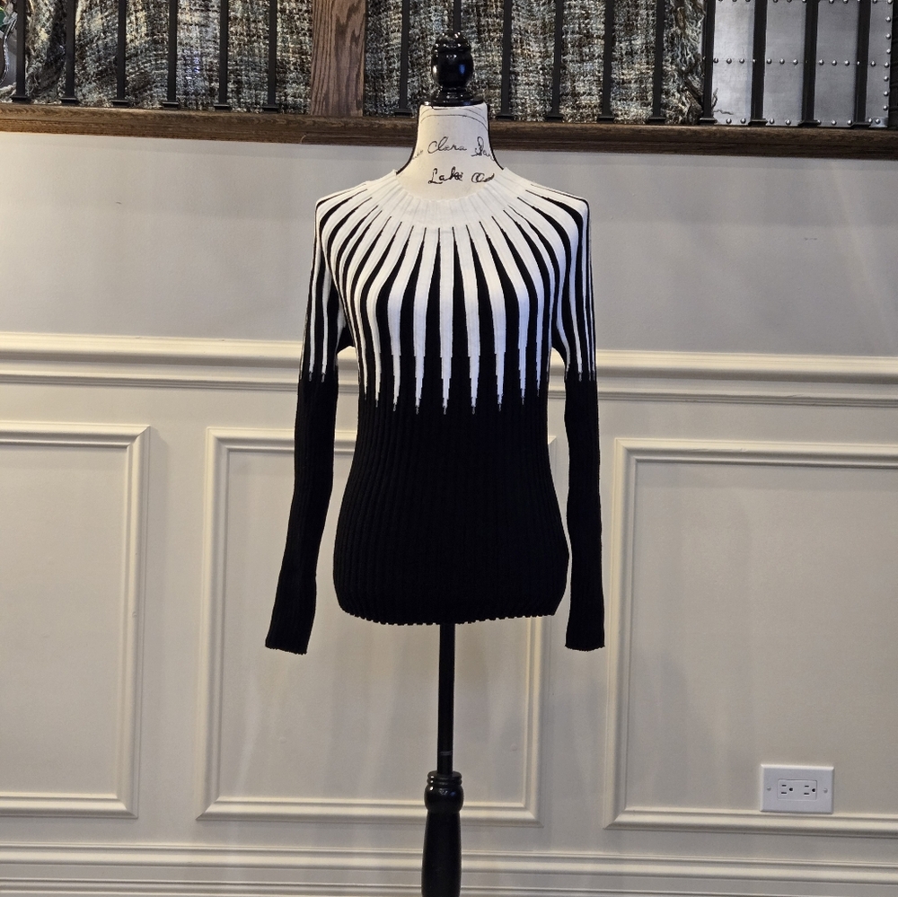 Black and White Gradient Sweater
